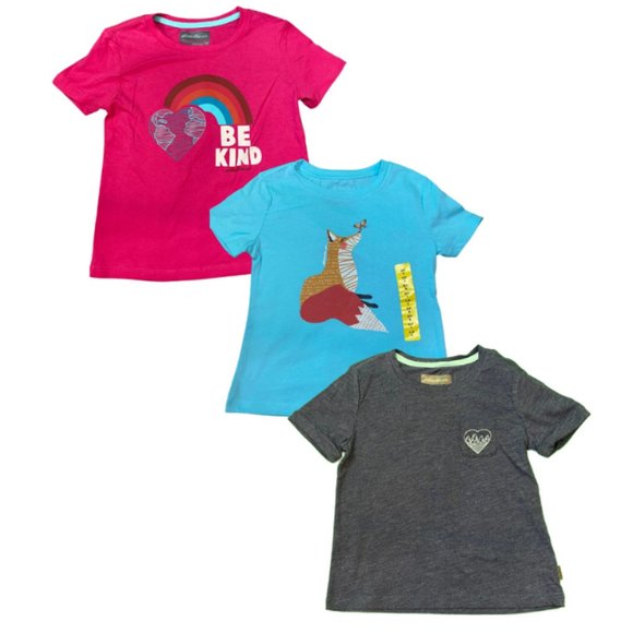 Eddie Bauer Youth Girls 3-Pack T-Shirt Set - Pink, (6) Size Small, Comfort Blend - Picture 1 of 4